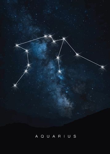De Waterdrager: Waterman Sterrenbeeld Poster