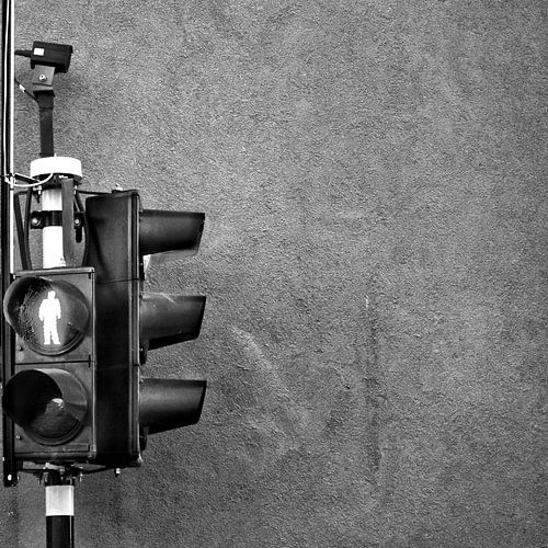 Square traffic light black and white