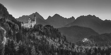 Königsschlösser in Bayern in schwarzweiss . von Manfred Voss, Schwarz-weiss Fotografie