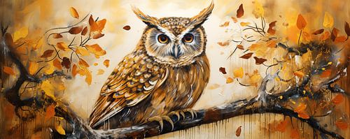 Hibou | Hibou abstrait