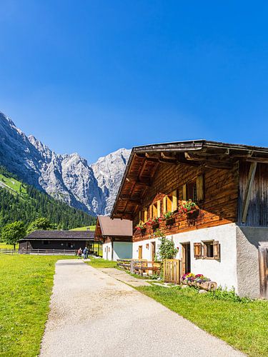 Pad op de Engalm in het Rißtal in Oostenrijk