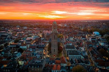 Sunrise Zwolle city centre by Thomas Bartelds