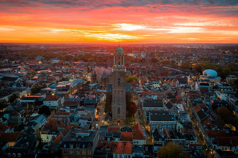 Sunrise Zwolle city centre by Thomas Bartelds
