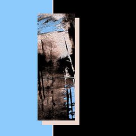 Abstrakte Farbfelder / braun hellblau kraftvoll von Kerstin Franz