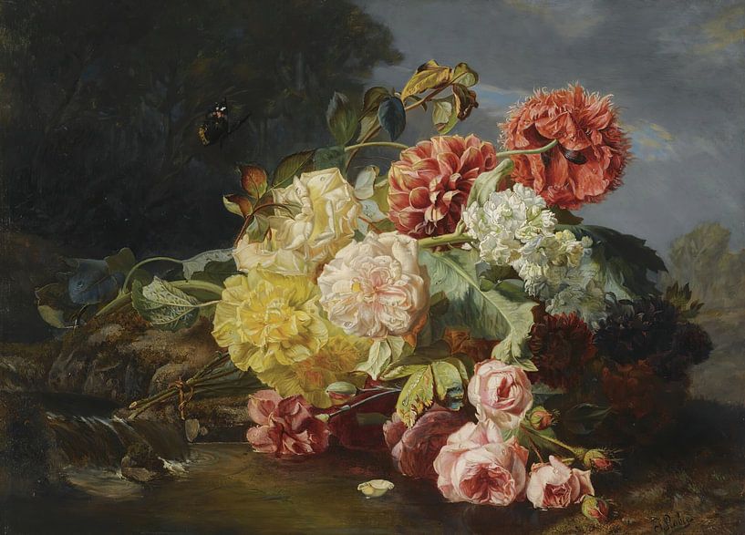 Flower still life, Jean-Baptiste Robie by Masterful Masters