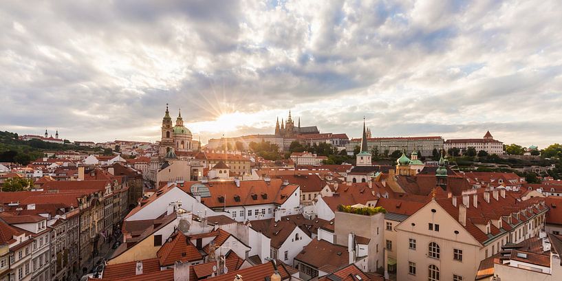 Malá Strana in Prague at sunset by Werner Dieterich