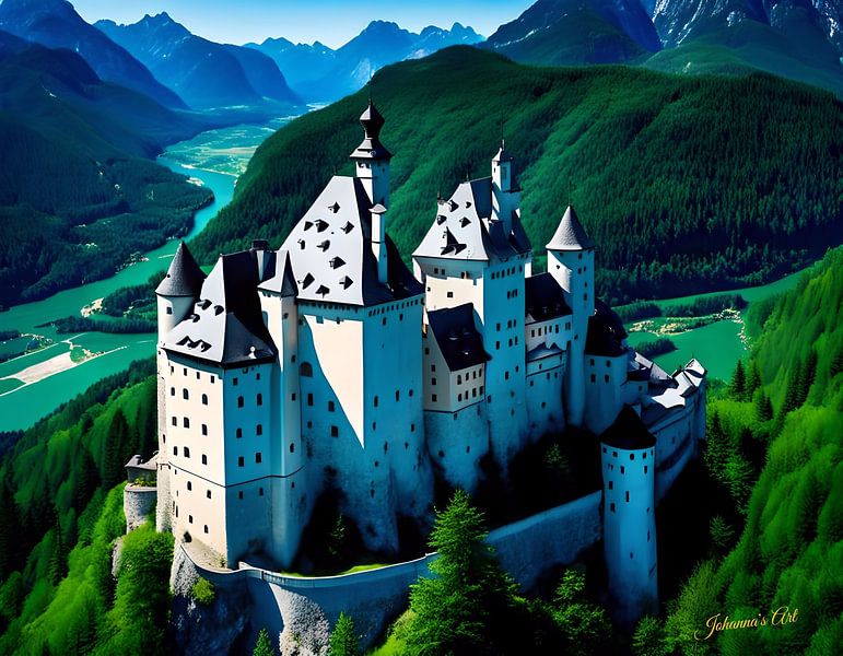Castle Dreamscape - Hohenwerfen Castle, Austria 2 by Johannas Art Creations