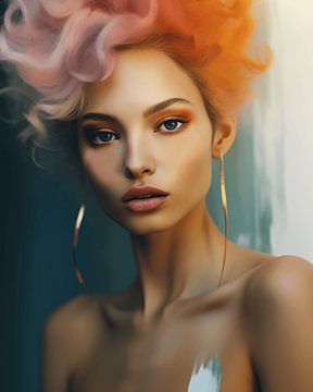 Modern portrait in pastel colours by Carla Van Iersel