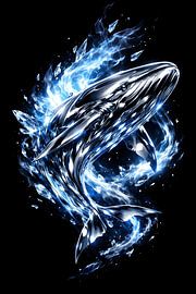 Reproduction artistique « Chrome Whale Blue Ice Crystal » sur Faheem Beigh
