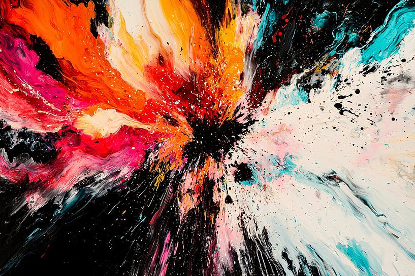 Kleurrijke abstracte explosie kunst van Art & Soul Creations