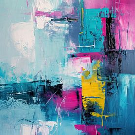 Abstrait moderne | Pinceau néon Symphonie sur Caprices d'Art