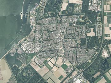 Luchtfoto van Lelystad van Maps Are Art