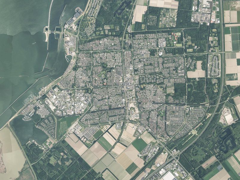 Aerial photo of Lelystad by Maps Are Art