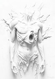 The Dawn of the Cry – Sculptural Relief II by AidasignArt