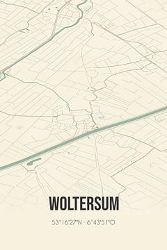 Vintage landkaart van Woltersum (Groningen) van Rezona