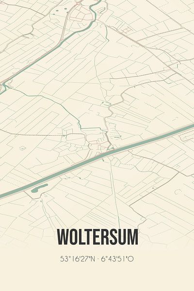 Vintage map of Woltersum (Groningen) by Prints of Place