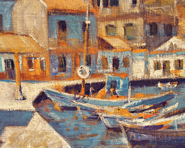 Loggos-Häuser und -Boote von Nop Briex