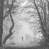 Coureur dans la forêt sur Peter Haastrecht, van