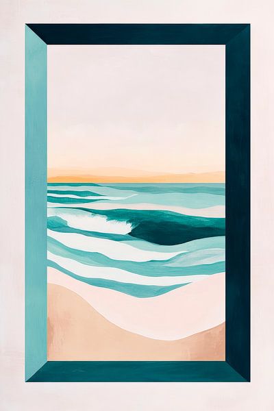 Wellenrauschen im Rahmen – Küstenblick von Poster Art Shop