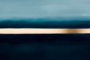 Abstract landscape with golden stripe by Poster Art Shop