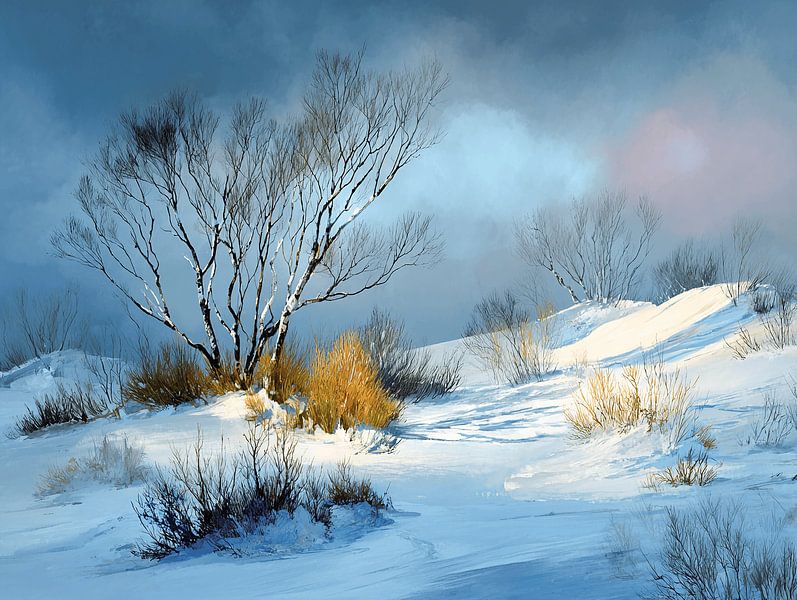 Birches in the Winter Silence | Where Snow and Sky Hold Each Other Whisperingly by Karina Brouwer