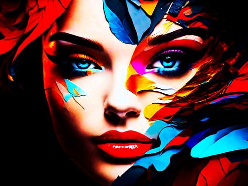 Beauté numérique dans l'art des feuilles colorées