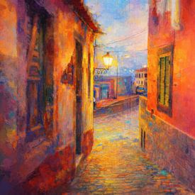 Sommersonne in einer Gasse in Porto von Geert Van Baelen