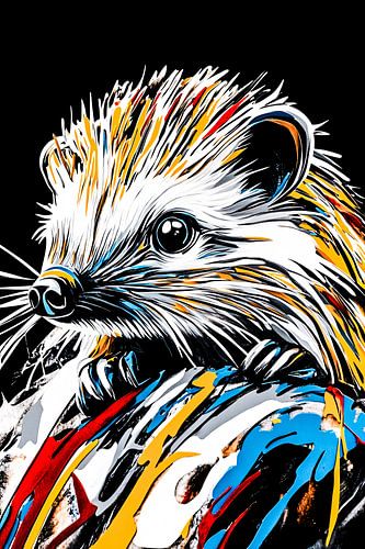 Kleurrijke abstracte egel kunst