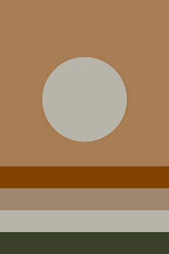 Abstract, minimalistisch landschap met zon en horizon