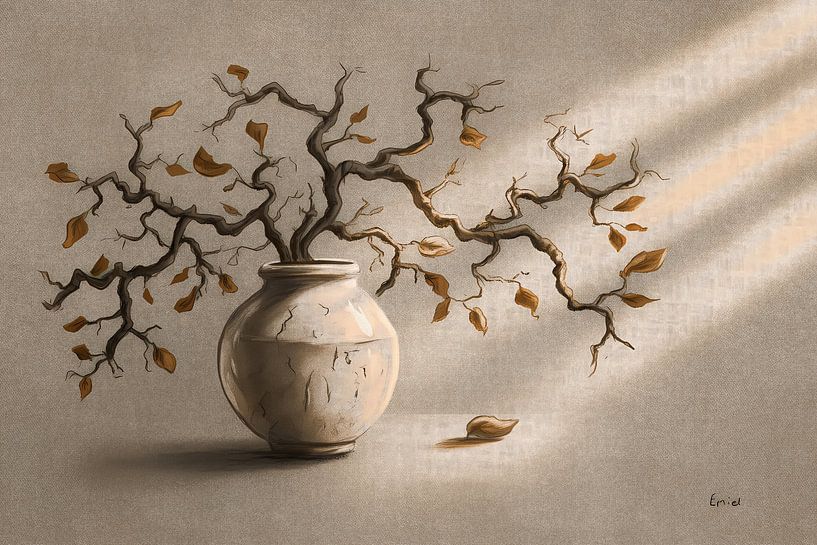 Vase mit Zweigen von Emiel de Lange