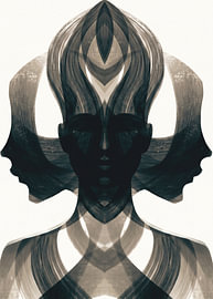 Symétrie intérieure – Portrait abstrait mystique sur Julian Cross