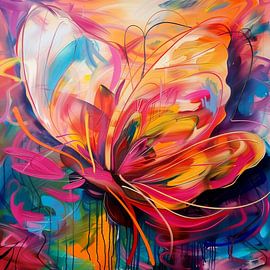 Abstract colourful butterfly — artwork by Wilma Mesman