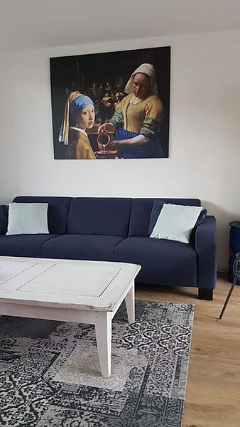 Customer photo: Girl with a Pearl Earring  -  the milkmaid - Johannes Vermeer by Lia Morcus, on canvas