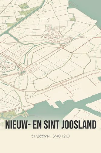 Alte Karte von Nieuw- en Sint Joosland (Zeeland)
