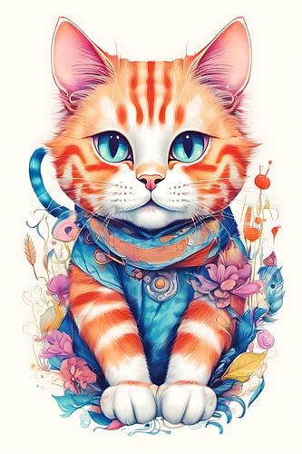 Kattenillustratie abstrak