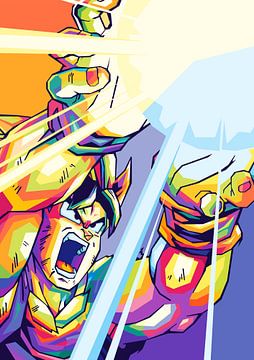 Goku Kamehameha WPap Pop Art von Zeet Art