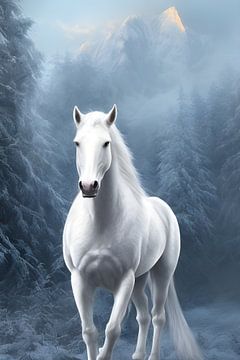 Tiere im Winter: Pferd von Nicolette Vermeulen
