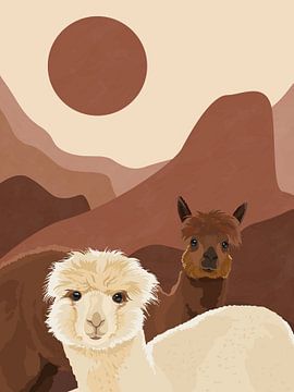 Alpaca Landscape by Marja van den Hurk