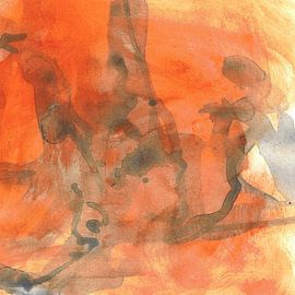 Orange – Fluid – Abstrakt von Lori Ann Folz
