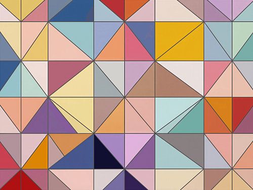 Geometrisch abstract kunstwerk met kleurrijke driehoeken