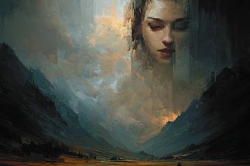 Abstraktes Porträt-Kunstwerk - Moderne Wanddekoration von SPEQ ART