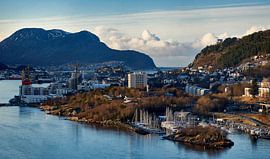 View towards Ålesund with Godøy in the background, Norway by qtx
