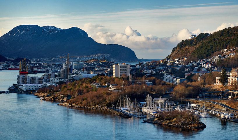 View towards Ålesund with Godøy in the background, Norway by qtx