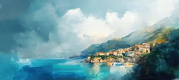 Echoes of the Mediterranean van Abstract Schilderij