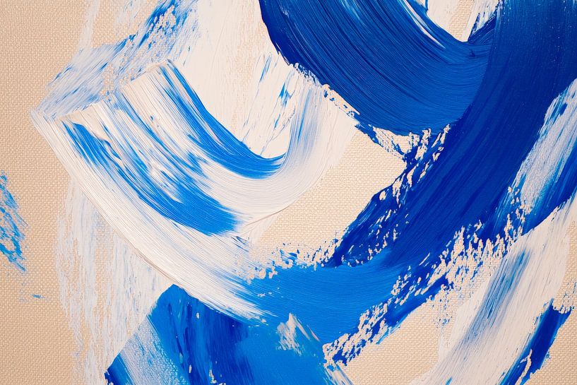 Blue brushstrokes on canvas by Poster Art Shop