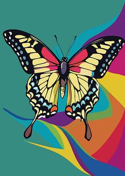 Vlinder Pop Art van MIROKKU