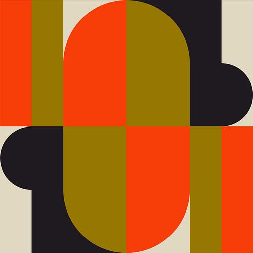 Funky retro geometrische 14. Moderne abstracte kunst in heldere kleuren.