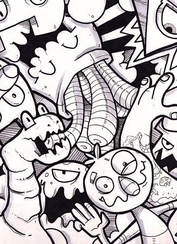 Kreatives Chaos - Doodle Art von Pixelkaiju