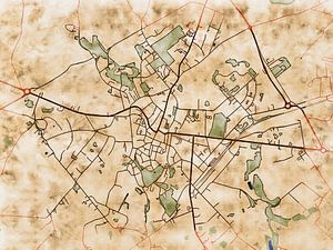 Karte von Binche im stil 'Serene Summer'