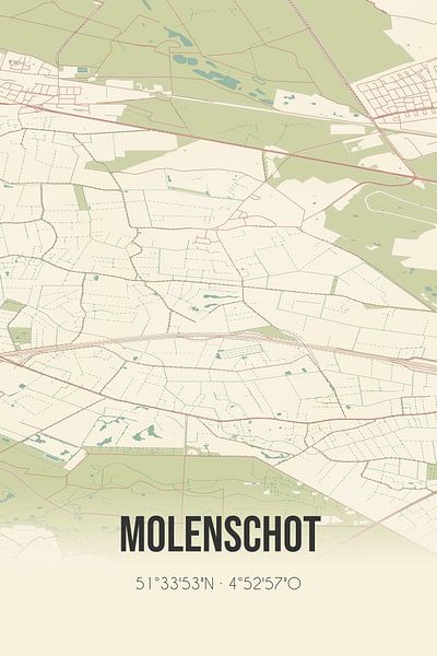 Alte Landkarte von Molenschot (Nordbrabant) von Ortsdrucke
